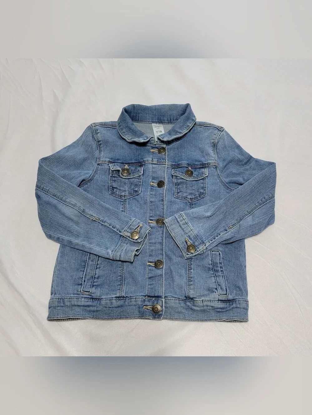 CARTER'S Sz 7/7A Girls Minnie Mouse Lightweight Denim Jacket Disney